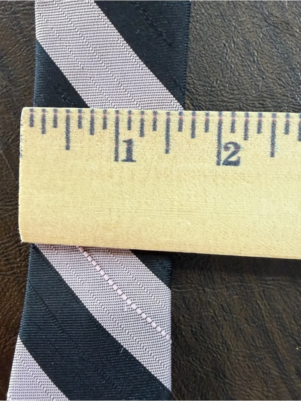 Striped Black and Light Purple Skinny Men's Tie